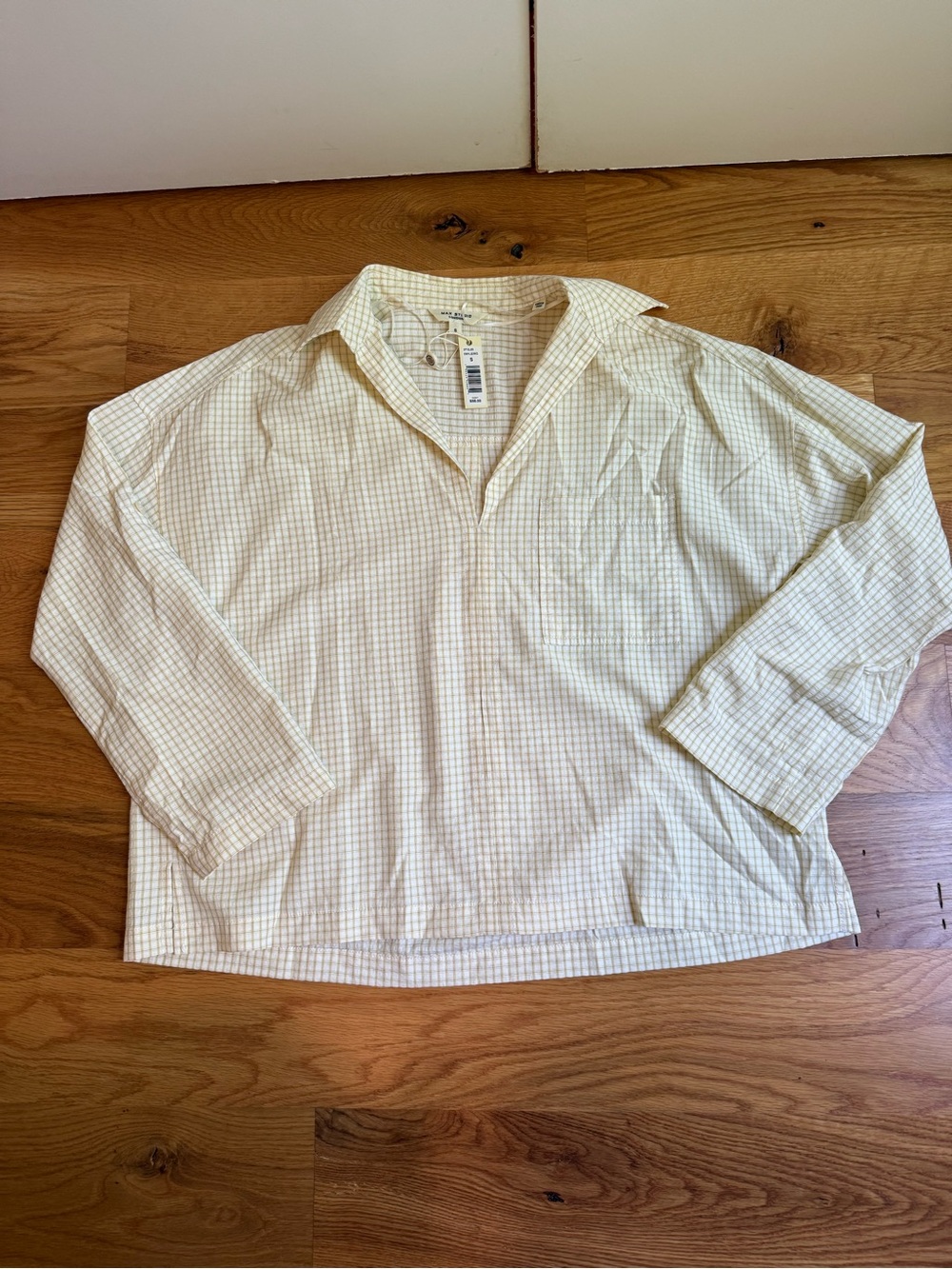 Max Studio NWT Lightweight Yellow Plaid Button-Top Shirt